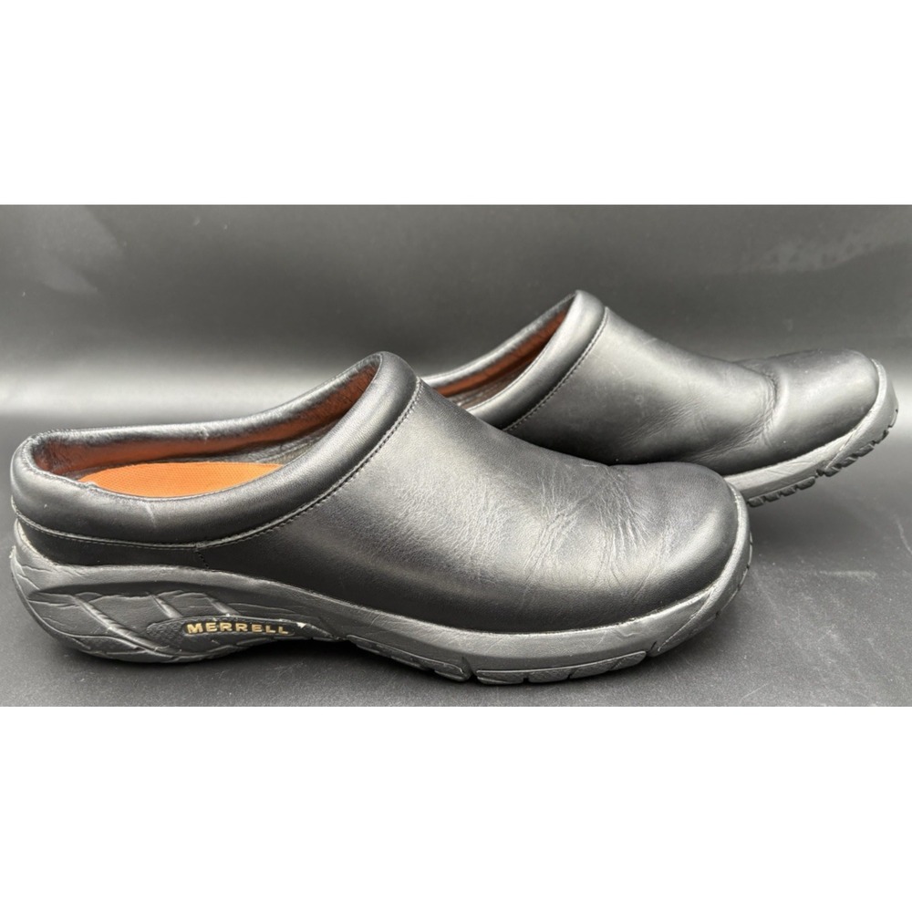 Merrell Encore Nova Women's 11 Black Leather Slip-On Mule Clog Shoes J6598430